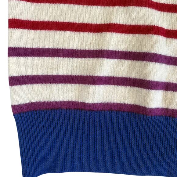 VTG Brooks Brothers Red Fleece Striped Wool Sweater Academia Preppy Sailor Multi - Picture 4 of 8